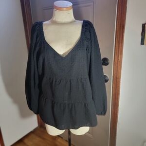 Old Navy Black Textured Women's Top